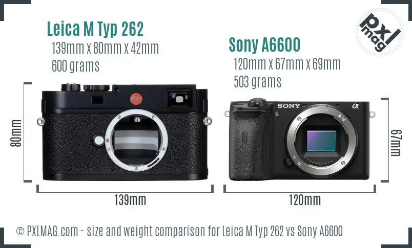 Leica M Typ 262 vs Sony A6600 size comparison