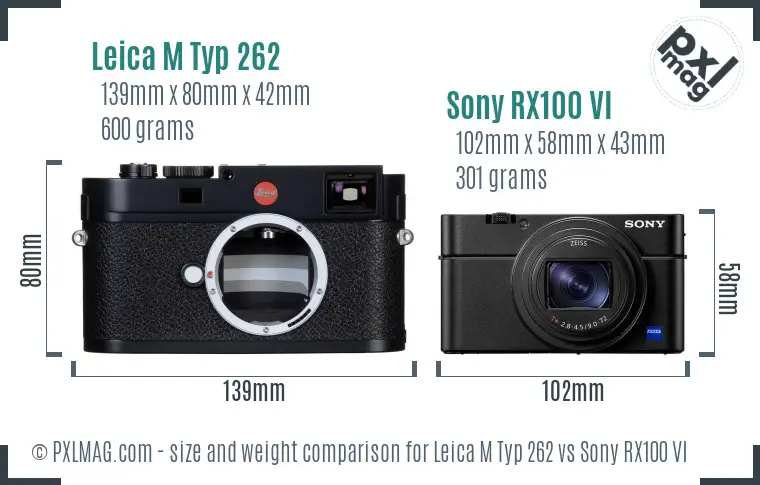 Leica M Typ 262 vs Sony RX100 VI size comparison