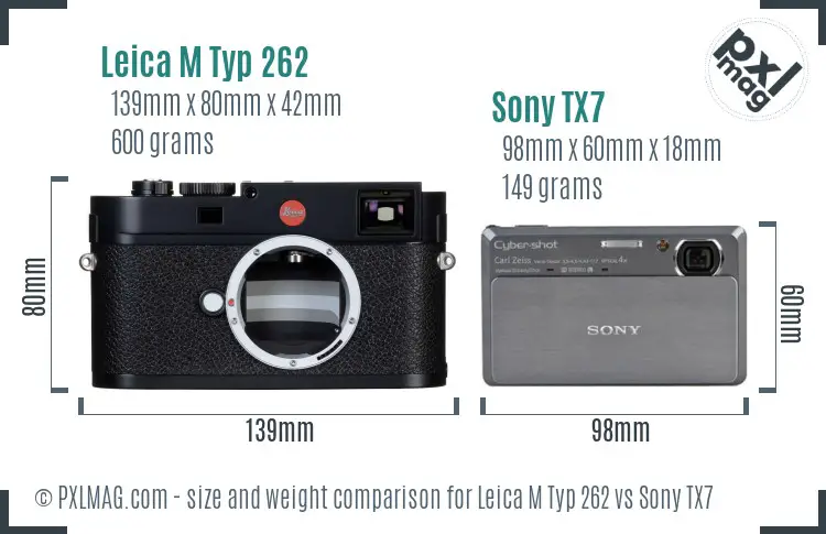 Leica M Typ 262 vs Sony TX7 size comparison