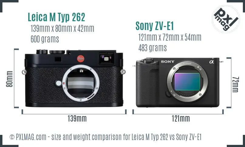 Leica M Typ 262 vs Sony ZV-E1 size comparison
