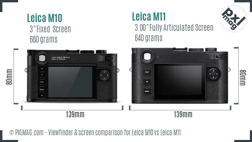 Leica M10 vs Leica M11 Screen and Viewfinder comparison