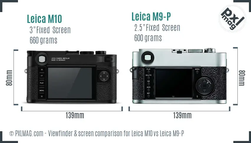 Leica M10 vs Leica M9-P Screen and Viewfinder comparison