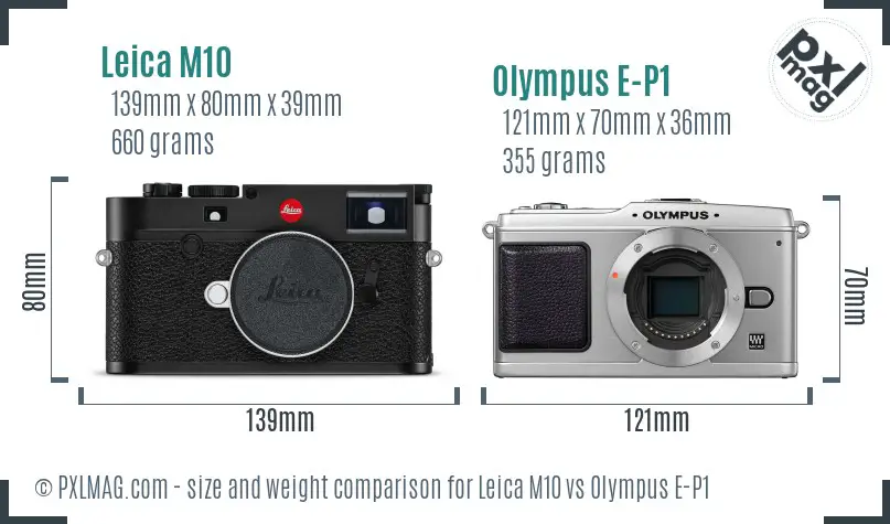 Leica M10 vs Olympus E-P1 size comparison Leica M10 vs Olympus E-P1 size comparison