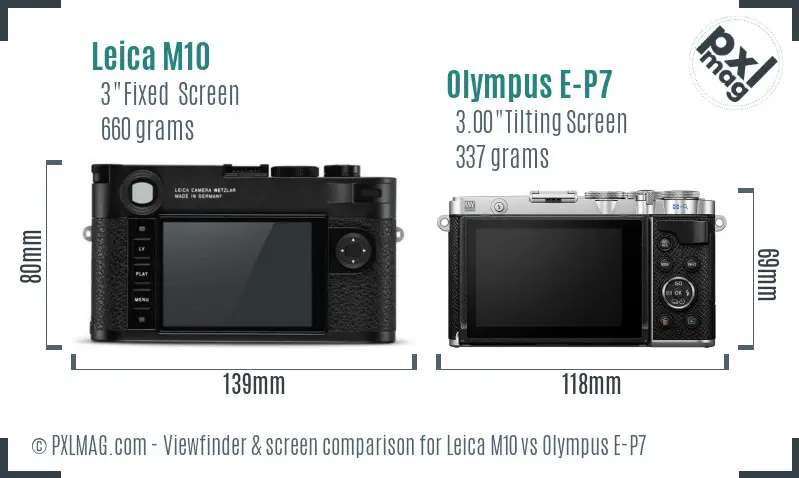 Leica M10 vs Olympus E-P7 Screen and Viewfinder comparison