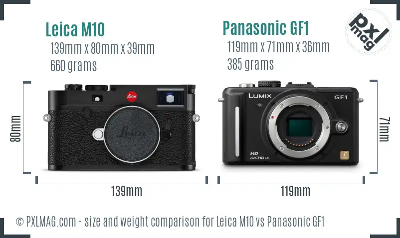Leica M10 vs Panasonic GF1 size comparison