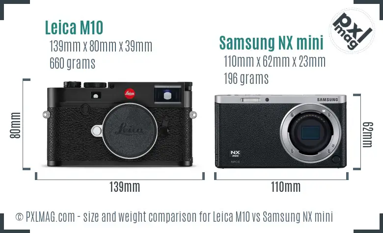 Leica M10 vs Samsung NX mini size comparison Leica M10 vs Samsung NX mini size comparison