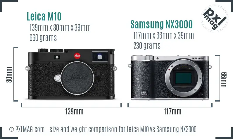 Leica M10 vs Samsung NX3000 size comparison Leica M10 vs Samsung NX3000 size comparison