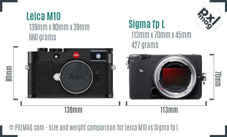 Leica M10 vs Sigma fp L size comparison Leica M10 vs Sigma fp L size comparison