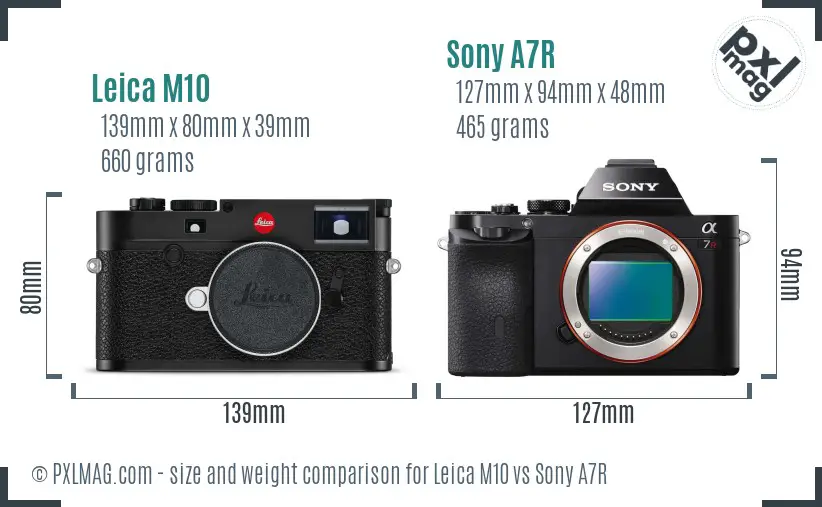 Leica M10 vs Sony A7R size comparison Leica M10 vs Sony A7R size comparison