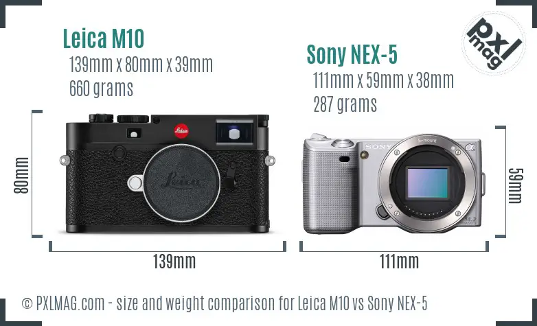 Leica M10 vs Sony NEX-5 size comparison Leica M10 vs Sony NEX-5 size comparison