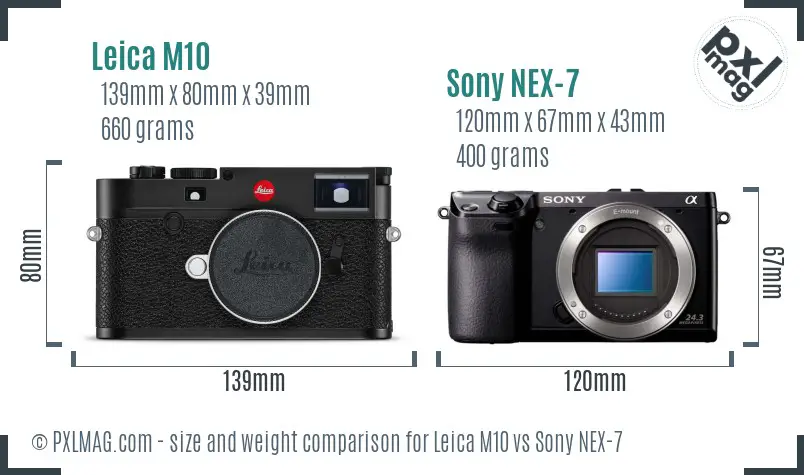 Leica M10 vs Sony NEX-7 size comparison Leica M10 vs Sony NEX-7 size comparison