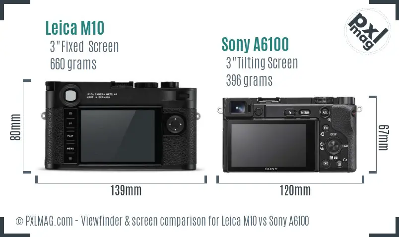 Leica M10 vs Sony A6100 Screen and Viewfinder comparison