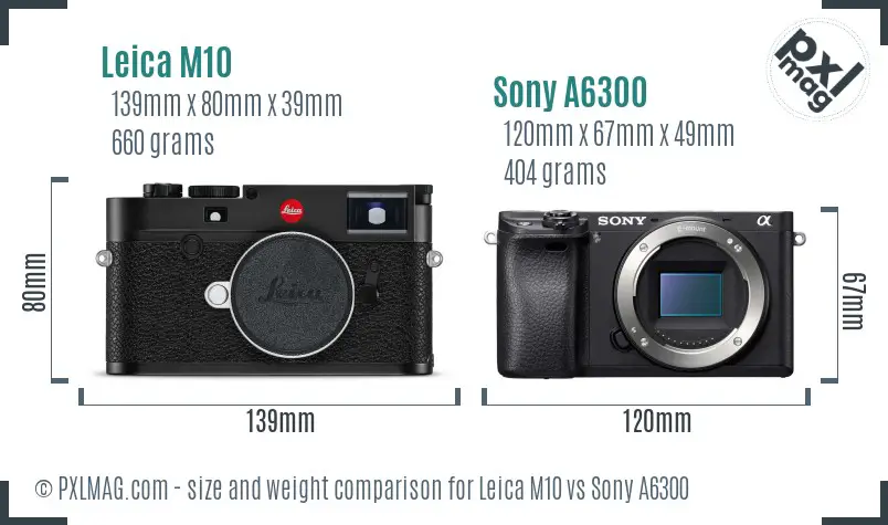Leica M10 vs Sony A6300 size comparison Leica M10 vs Sony A6300 size comparison