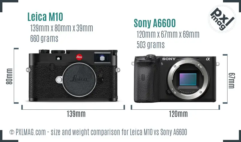 Leica M10 vs Sony A6600 size comparison