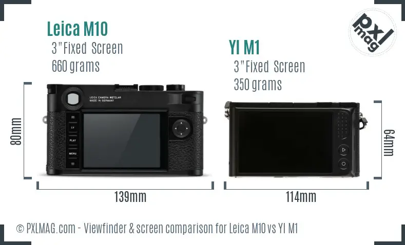 Leica M10 vs YI M1 Screen and Viewfinder comparison Leica M10 vs YI M1 Screen and Viewfinder comparison