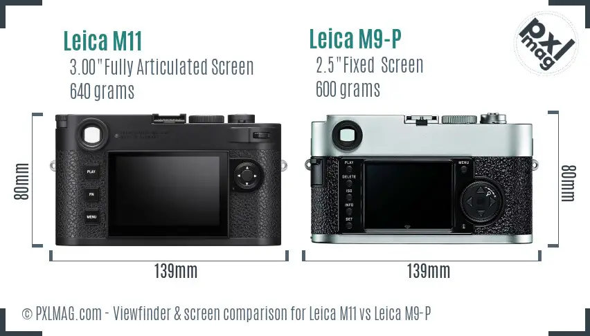 Leica M11 vs Leica M9-P Screen and Viewfinder comparison