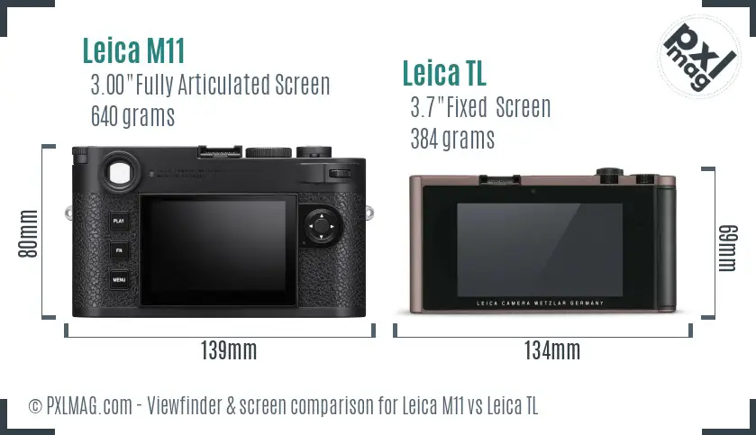 Leica M11 vs Leica TL Screen and Viewfinder comparison