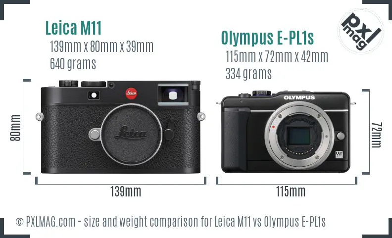 Leica M11 vs Olympus E-PL1s size comparison Leica M11 vs Olympus E-PL1s size comparison