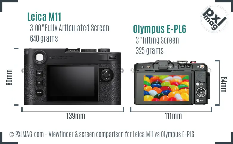 Leica M11 vs Olympus E-PL6 Screen and Viewfinder comparison