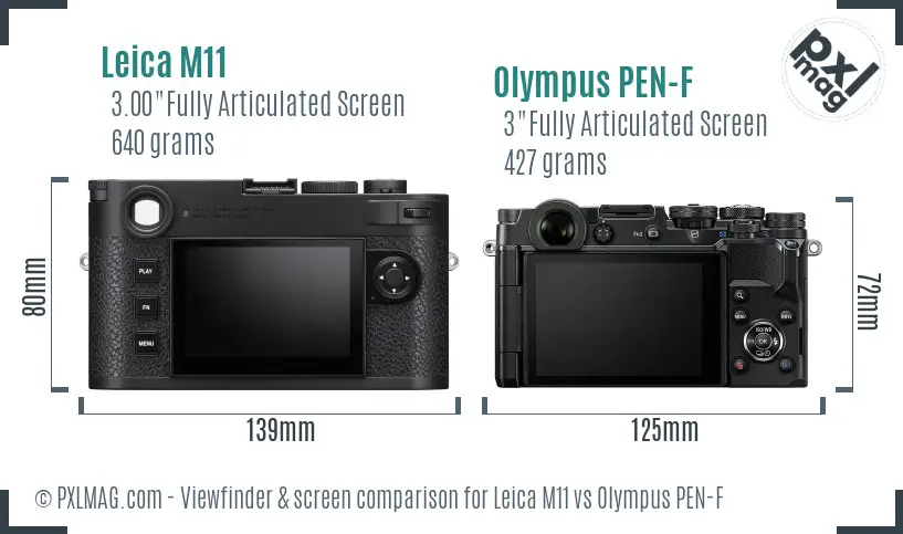 Leica M11 vs Olympus PEN-F Screen and Viewfinder comparison Leica M11 vs Olympus PEN-F Screen and Viewfinder comparison