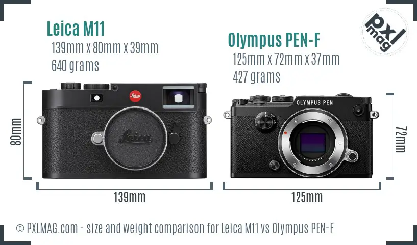 Leica M11 vs Olympus PEN-F size comparison Leica M11 vs Olympus PEN-F size comparison