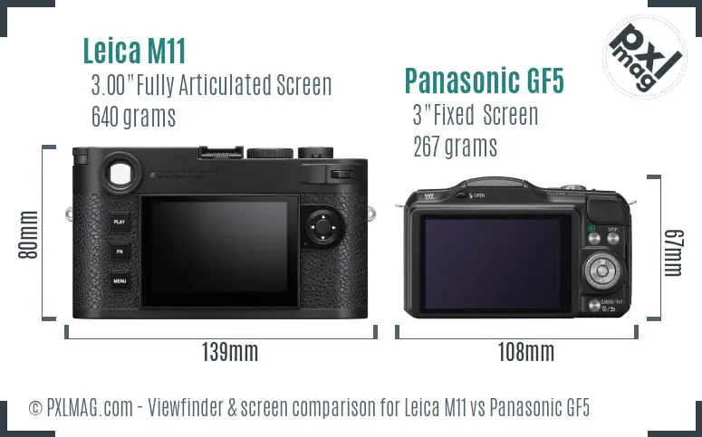 Leica M11 vs Panasonic GF5 Screen and Viewfinder comparison