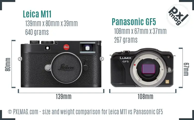 Leica M11 vs Panasonic GF5 size comparison