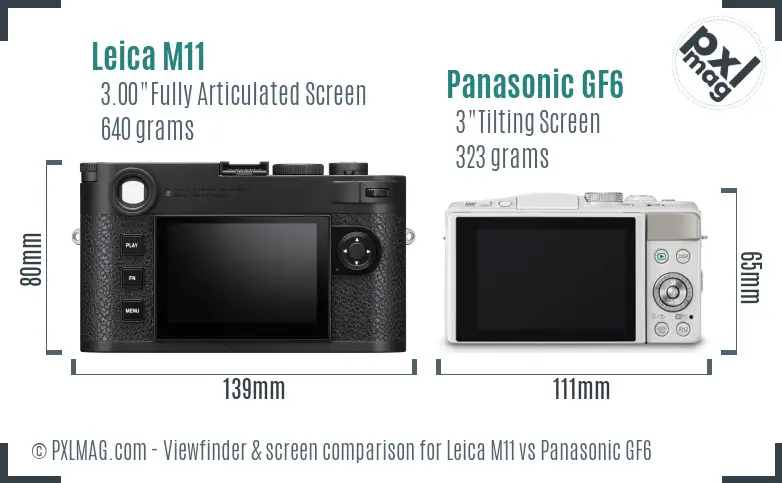 Leica M11 vs Panasonic GF6 Screen and Viewfinder comparison