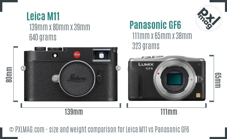 Leica M11 vs Panasonic GF6 size comparison Leica M11 vs Panasonic GF6 size comparison