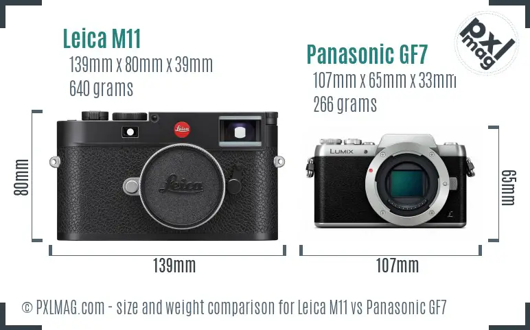 Leica M11 vs Panasonic GF7 size comparison Leica M11 vs Panasonic GF7 size comparison