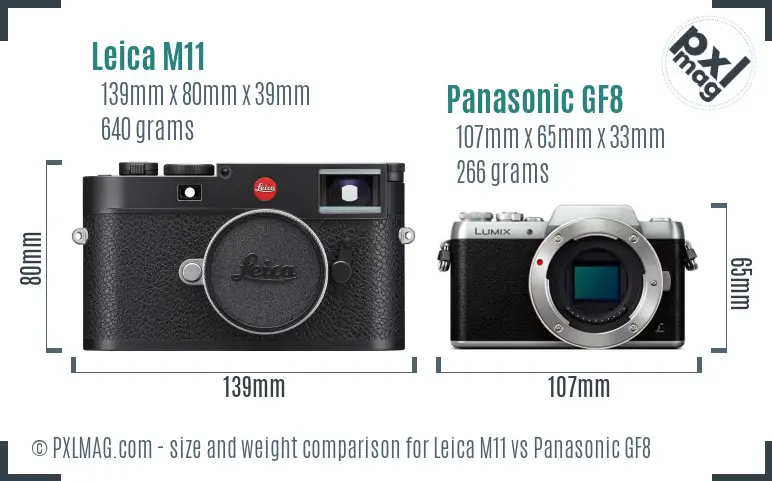Leica M11 vs Panasonic GF8 size comparison Leica M11 vs Panasonic GF8 size comparison