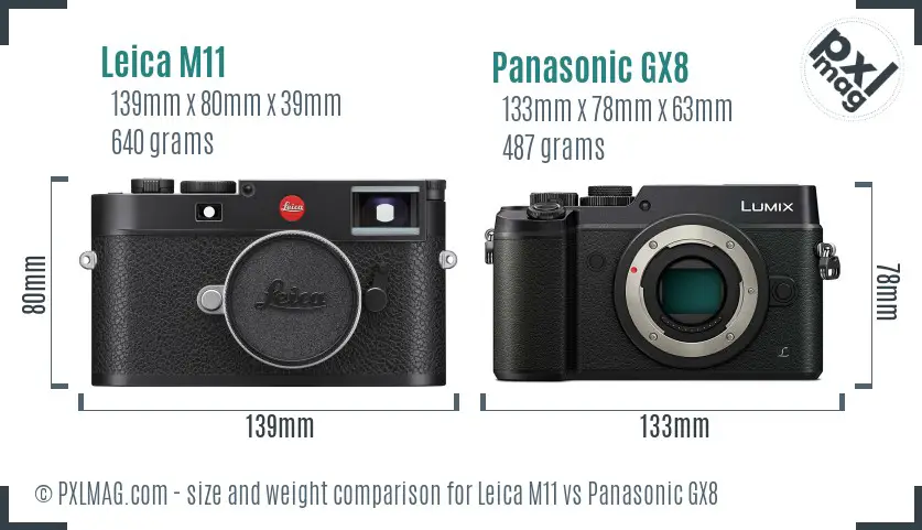 Leica M11 vs Panasonic GX8 size comparison Leica M11 vs Panasonic GX8 size comparison