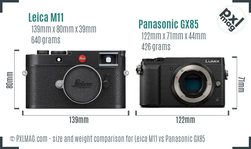 Leica M11 vs Panasonic GX85 size comparison