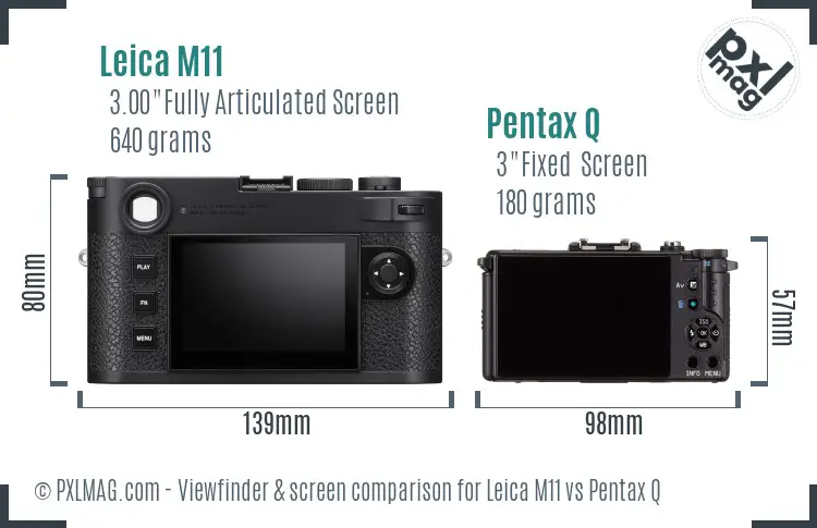 Leica M11 vs Pentax Q Screen and Viewfinder comparison Leica M11 vs Pentax Q Screen and Viewfinder comparison