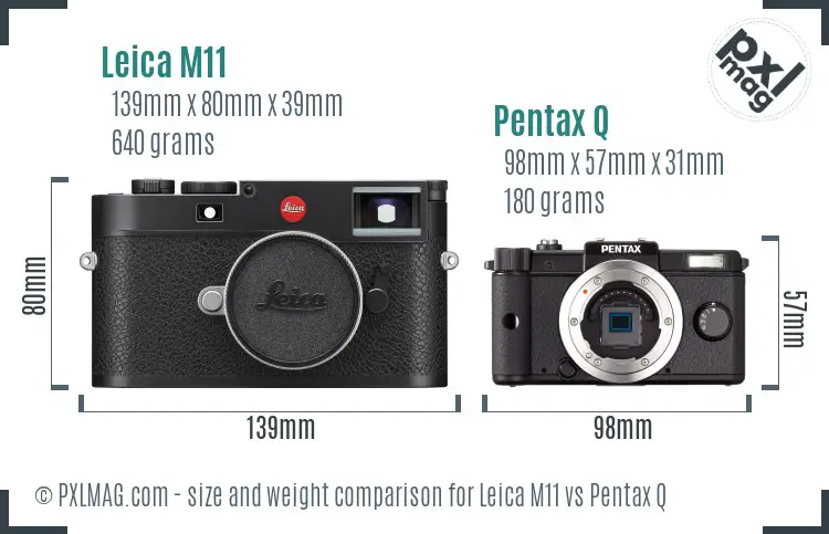 Leica M11 vs Pentax Q size comparison Leica M11 vs Pentax Q size comparison