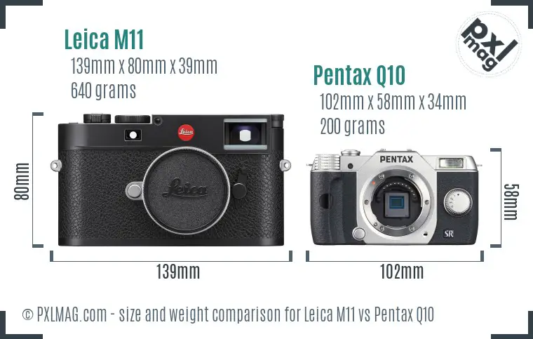 Leica M11 vs Pentax Q10 size comparison Leica M11 vs Pentax Q10 size comparison