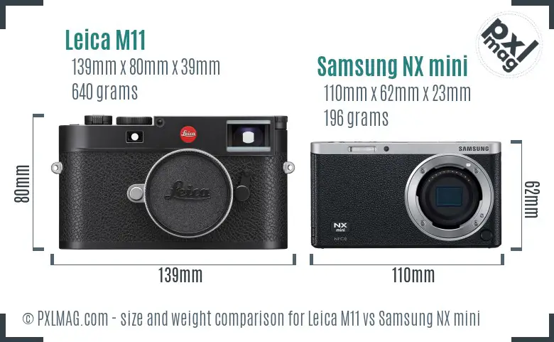 Leica M11 vs Samsung NX mini size comparison Leica M11 vs Samsung NX mini size comparison