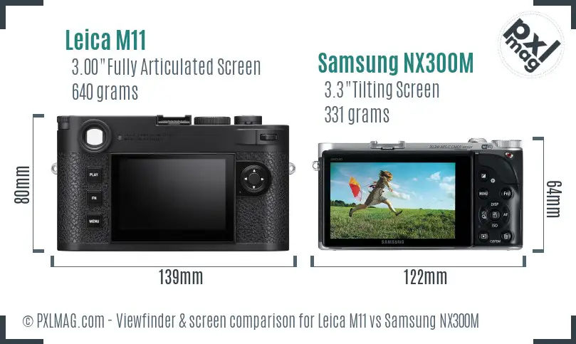 Leica M11 vs Samsung NX300M Screen and Viewfinder comparison