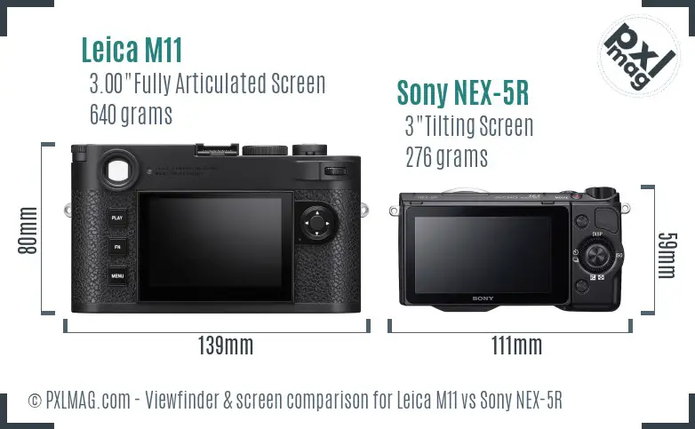 Leica M11 vs Sony NEX-5R Screen and Viewfinder comparison Leica M11 vs Sony NEX-5R Screen and Viewfinder comparison
