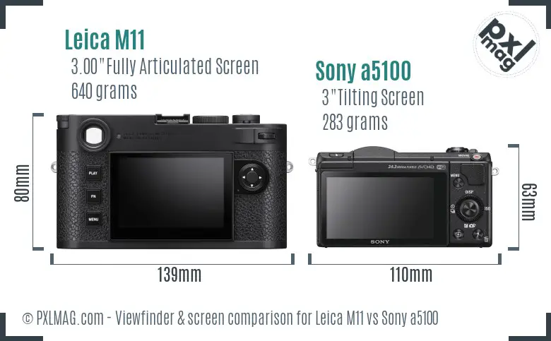 Leica M11 vs Sony a5100 Screen and Viewfinder comparison