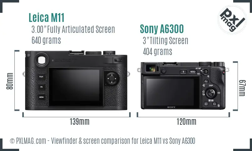 Leica M11 vs Sony A6300 Screen and Viewfinder comparison
