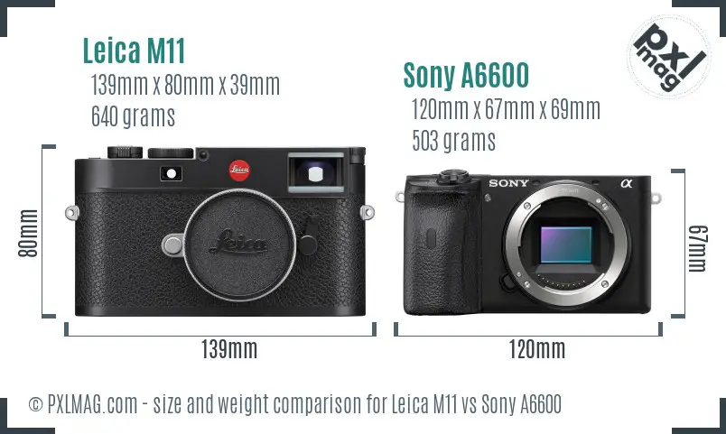 Leica M11 vs Sony A6600 size comparison