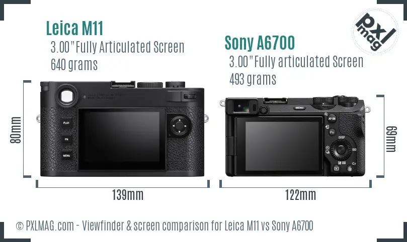 Leica M11 vs Sony A6700 Screen and Viewfinder comparison Leica M11 vs Sony A6700 Screen and Viewfinder comparison