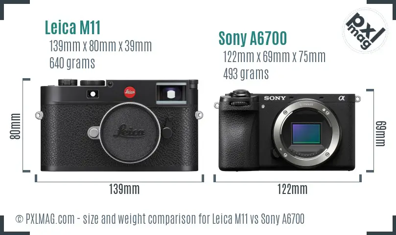Leica M11 vs Sony A6700 size comparison Leica M11 vs Sony A6700 size comparison