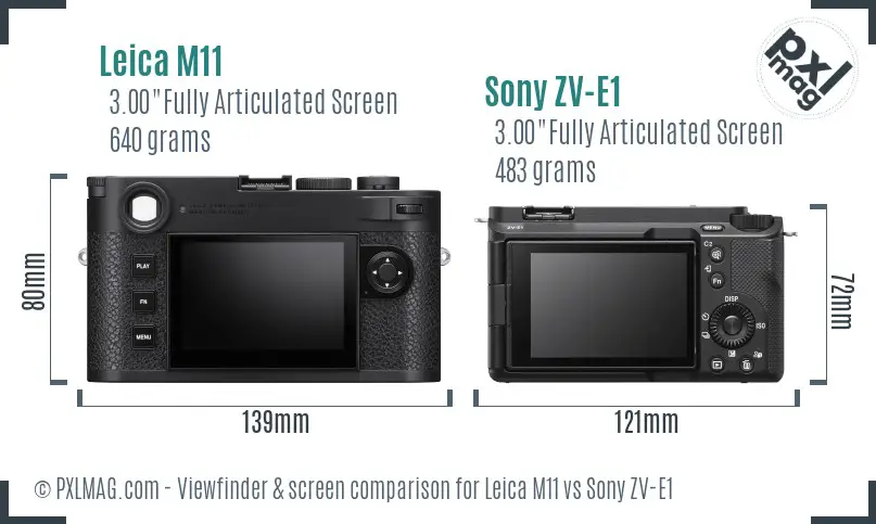 Leica M11 vs Sony ZV-E1 Screen and Viewfinder comparison