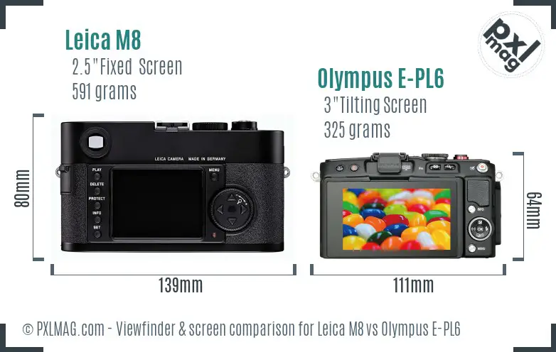 Leica M8 vs Olympus E-PL6 Screen and Viewfinder comparison Leica M8 vs Olympus E-PL6 Screen and Viewfinder comparison
