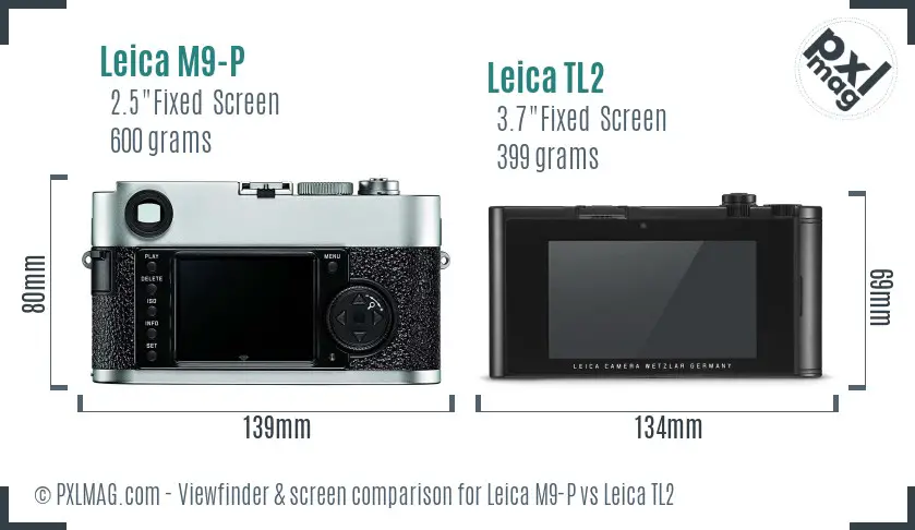 Leica M9-P vs Leica TL2 Screen and Viewfinder comparison