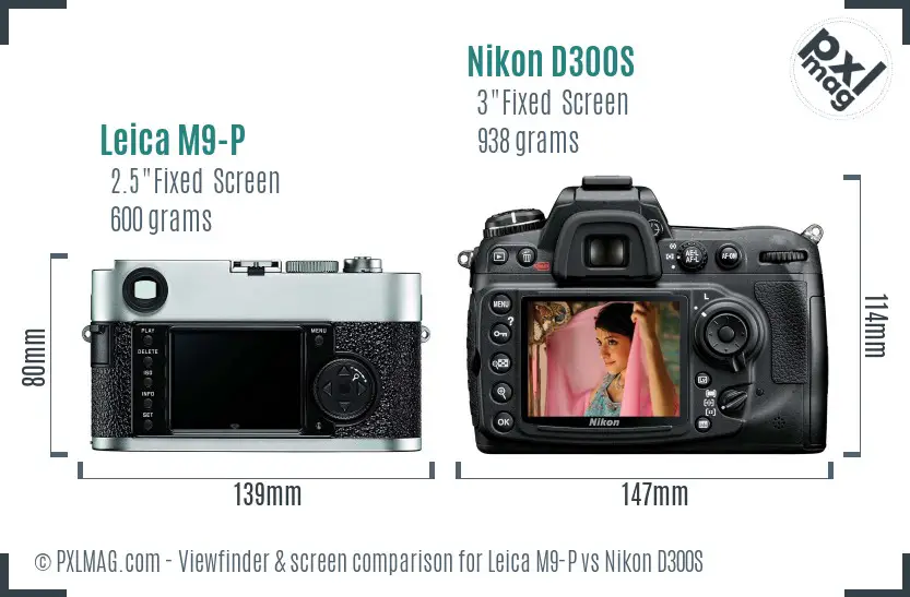 Leica M9-P vs Nikon D300S Screen and Viewfinder comparison
