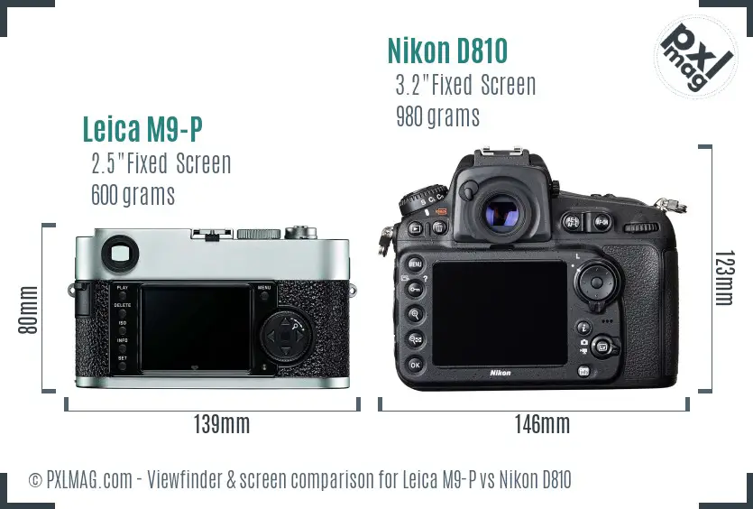 Leica M9-P vs Nikon D810 Screen and Viewfinder comparison