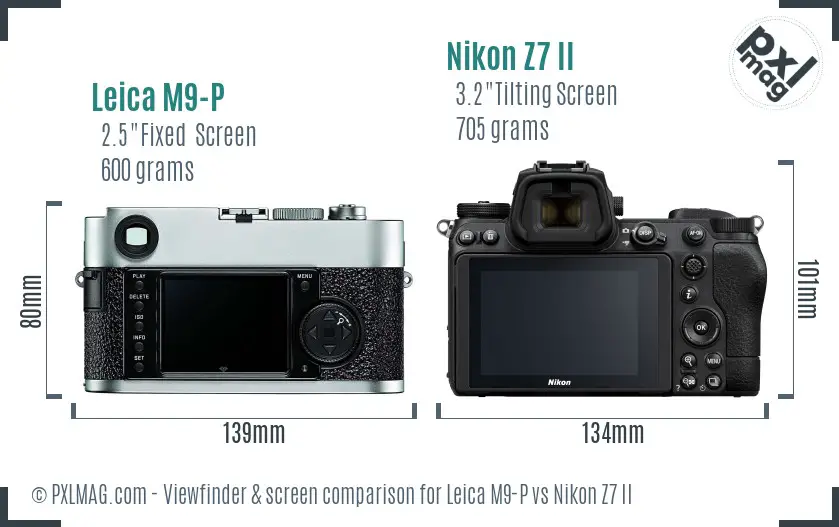 Leica M9-P vs Nikon Z7 II Screen and Viewfinder comparison